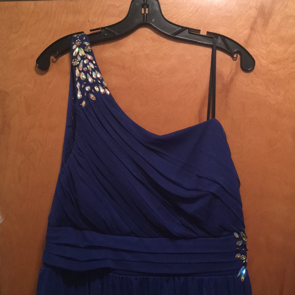 NWT Deb One Shoulder High-Low Blue Formal Dress